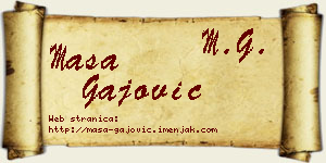 Maša Gajović vizit kartica